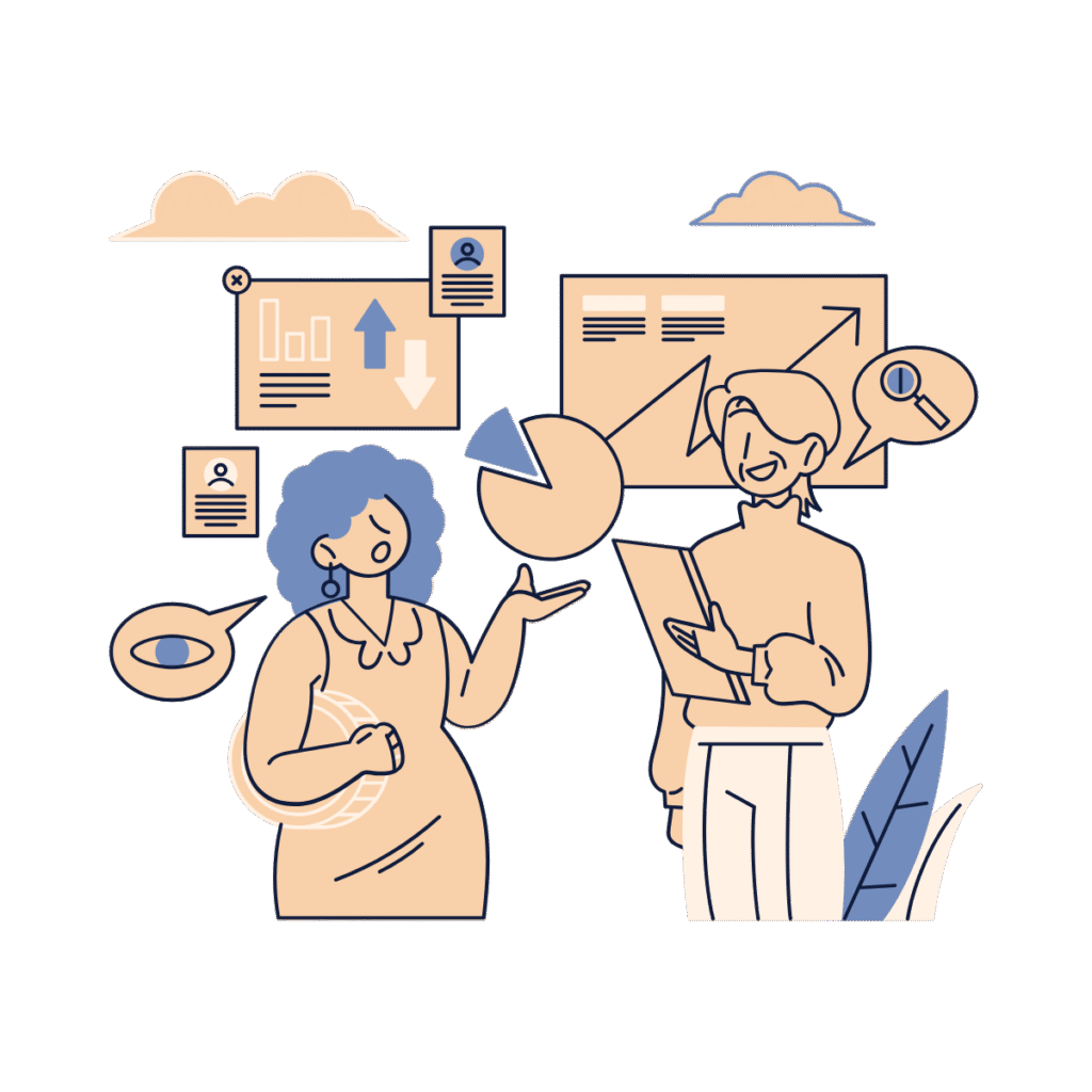 Dvije osobe razgovaraju kako bi saznale stanje i potrebe za promjenom